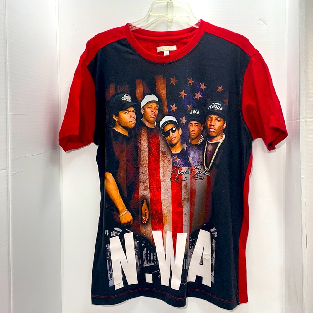 Rare - N.W.A. Red T-shirt with Flag
